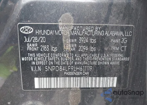 2020 Hyundai Elantra Sel from USA, damaged, VIN 5NPD84LF9LH611119